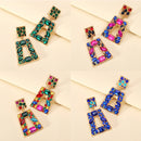 Shiny Rhinestone Hollow Decor Clearance Big Dangle Earrings For Women Boho Trend Luxury Design Wedding Party Pendant Jewelry