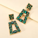 Shiny Rhinestone Hollow Decor Clearance Big Dangle Earrings For Women Boho Trend Luxury Design Wedding Party Pendant Jewelry