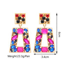 Shiny Rhinestone Hollow Decor Clearance Big Dangle Earrings For Women Boho Trend Luxury Design Wedding Party Pendant Jewelry